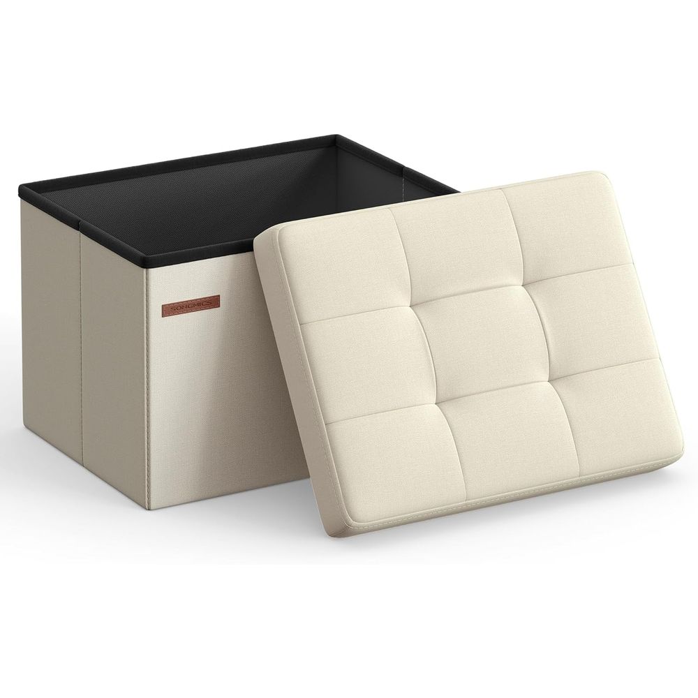Home Office In Living Room - Компактный пуфик для хранения вещей, подставка