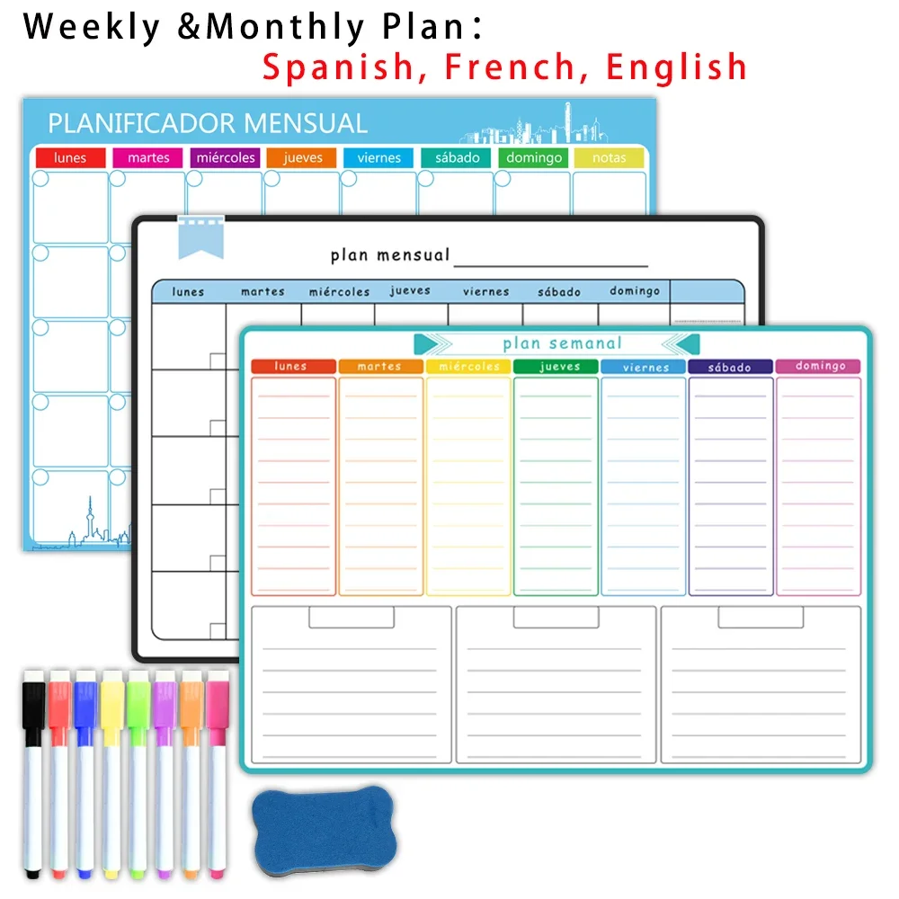 Magnetic Calendar Board - Магнитный еженедельный и ежемесячный планировщик формата