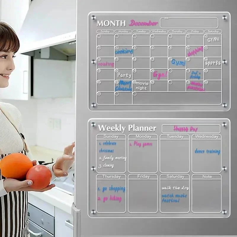 Magnetic Calendar Board - Магнитная наклейка на холодильник, прозрачный акриловый