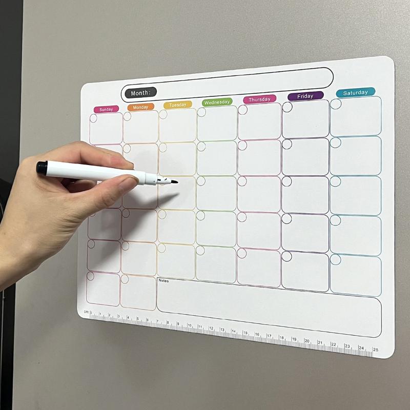Magnetic Calendar Board - 📚 Магнитный календарь-планировщик для холодильника, сухостираемая