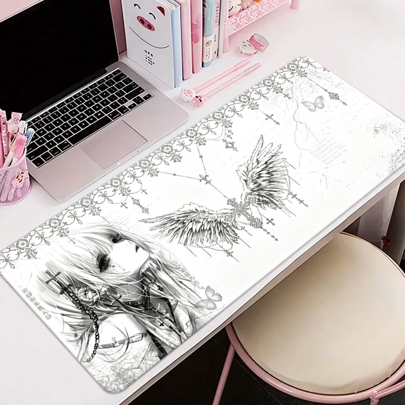 Home Office Pc - Кожаный коврик для мыши, черно-белый, в