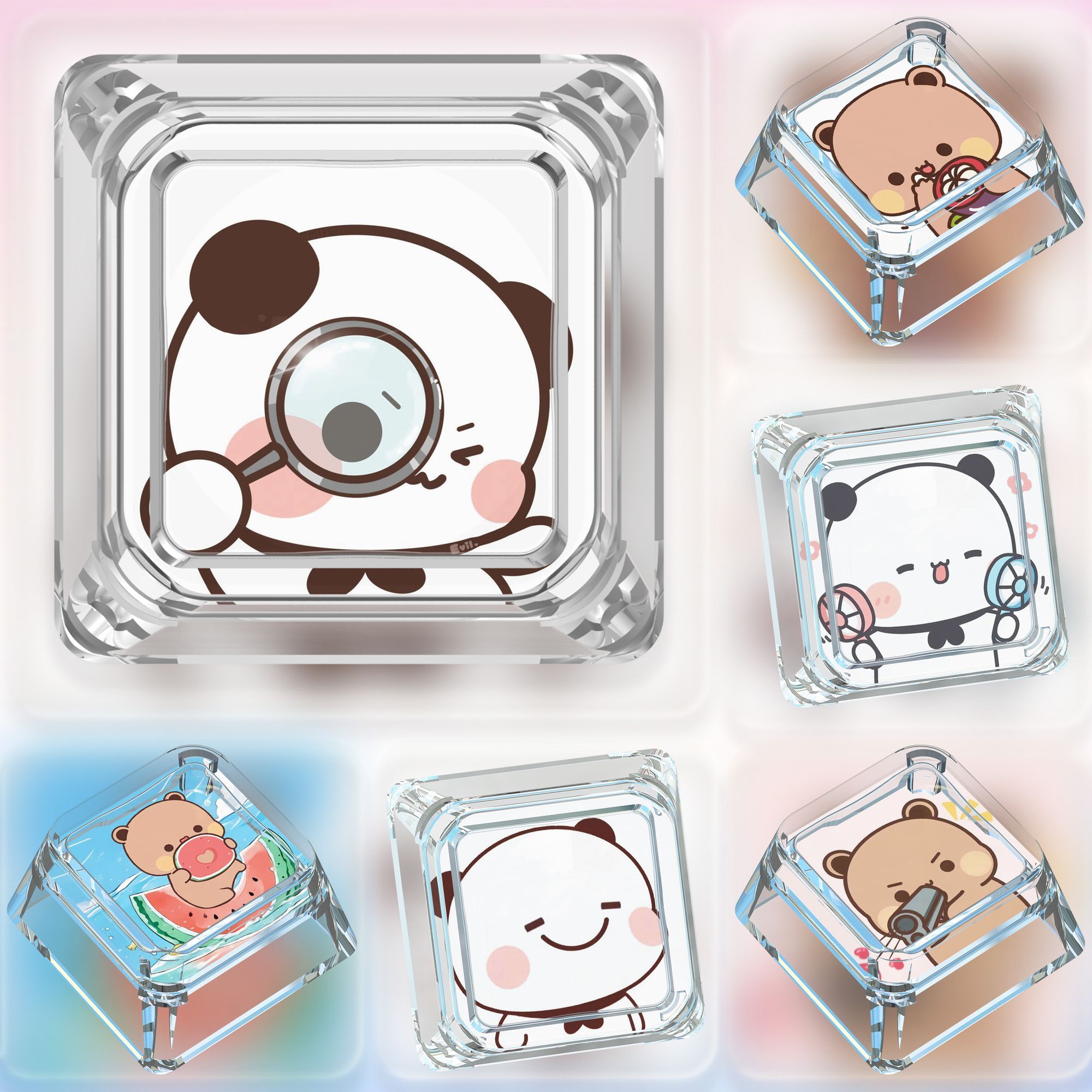 Home Office Kit - Милые кейкапы Bubu Dudu из ABS-пластика,