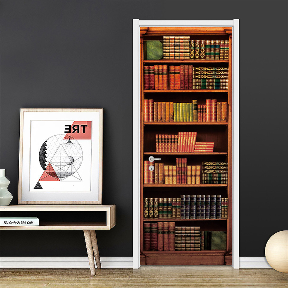 3D дверь обои ПВХ библиотека н – обзор и цена Home Office Bookshelves