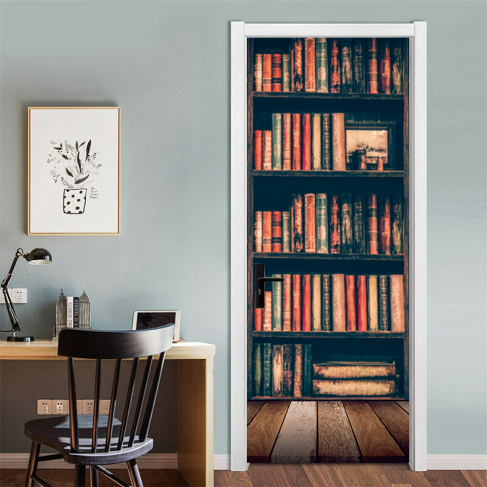 3D дверь обои ПВХ библиотека н – обзор и цена Home Office Bookshelves