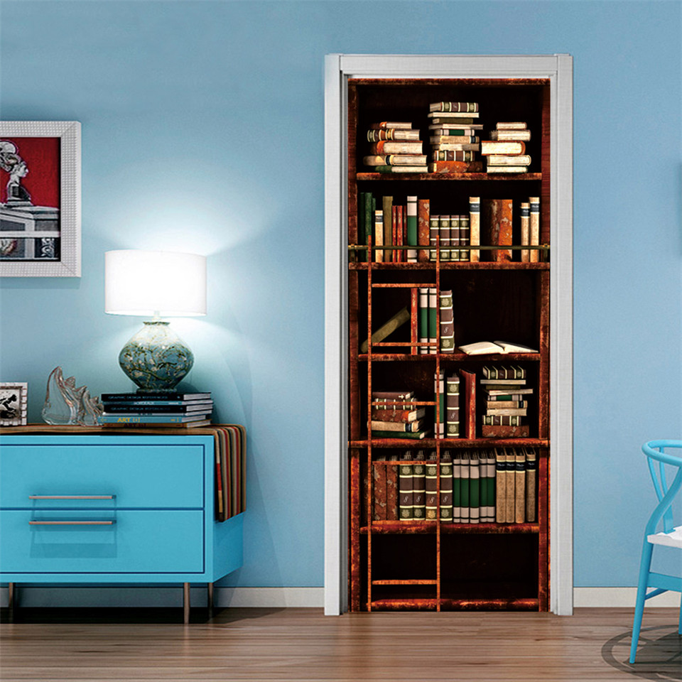 3D дверь обои ПВХ библиотека н – обзор и цена Home Office Bookshelves